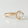 1.0 CT Round Cut Gold Art Deco Moissanite Engagement Ring in 18K Yellow Gold