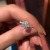 1.5  CT Round Cut  4 Prongs Moissanite Solitaire Engagement Ring in 18K White Gold