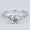 1.28 CT Round Brilliant Cut Solitaire Moissanite Pave Engagement Ring
