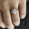 1.80 CT Pear Cut Solitaire Moissanite Classic Engagement Ring