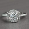 1.03 CT Round Brilliant Cut Double Claw Halo Moissanite Engagement Ring