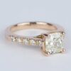 2.75 CT Cushion Cut Solitaire Moissanite Classic Hidden Halo Engagement Ring