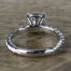 1.28 CT Cushion Cut Solitaire Moissanite Classic Roped Engagement Ring